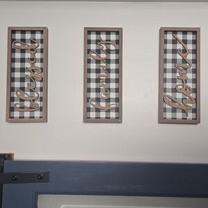 3 Buffalo plaid signs